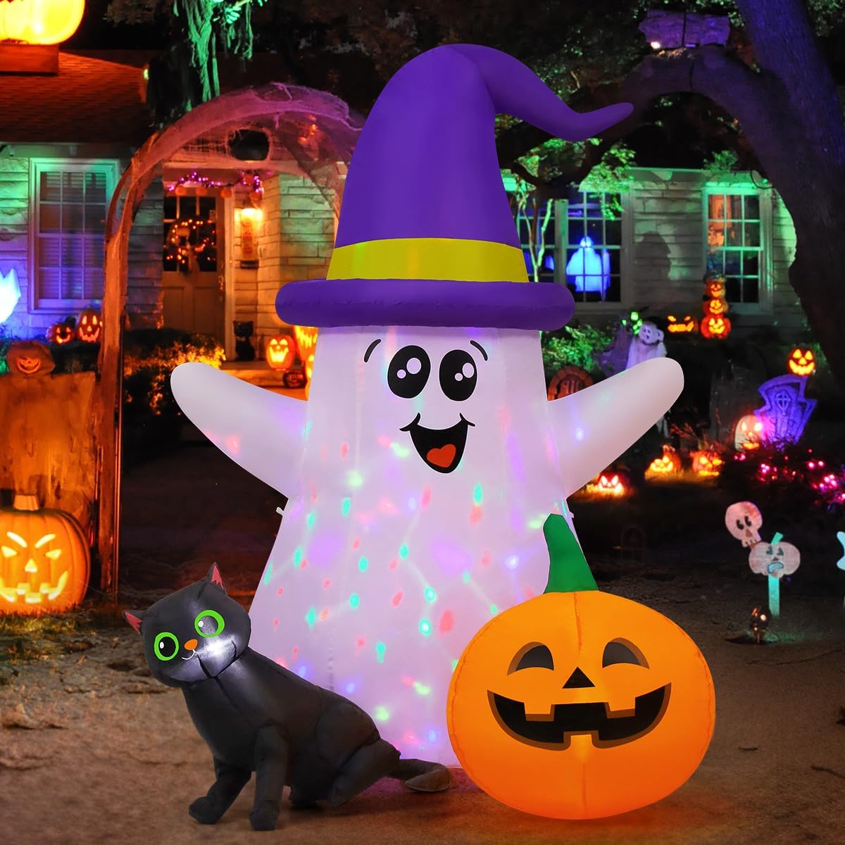 Halloween Pumpkin Decor Led - 5피트 할로윈 에어바운스 유령 야외 장식,