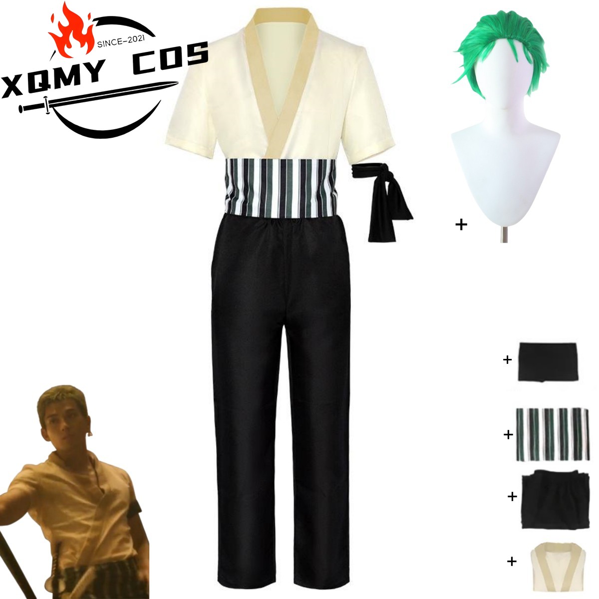 Halloween Costume Kids - XqNew 애니메이션 영화 로로노아 조로 코스프레