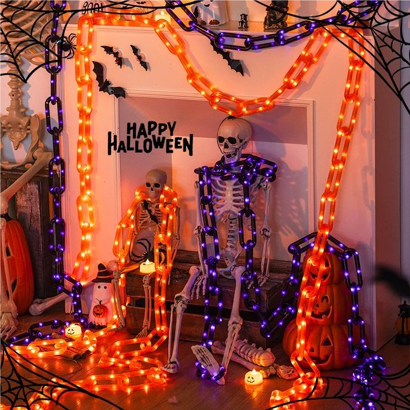 Halloween Led String Lights Orange - 78.74인치 할로윈 야외 태양광 체인 조명