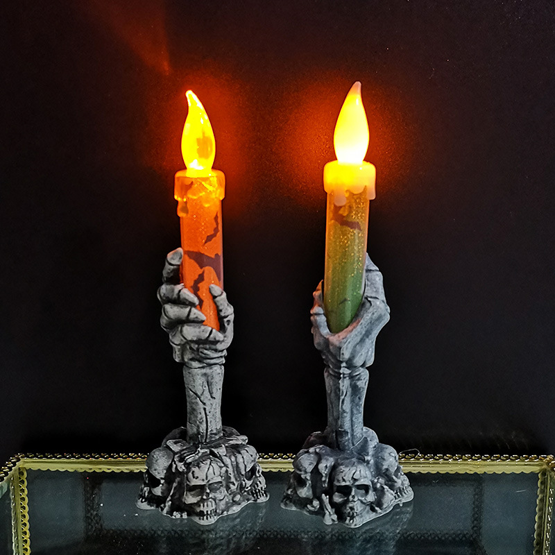 Halloween Pumpkin Decor Led - 할로윈 LED 캔들 해골 유령 호박