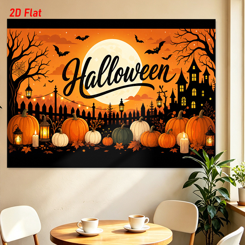 가을 할로윈 호박 성 태피스트리 보름달 박쥐 거미줄 랜 - Pumpkin Lantern Halloween 리뷰 및 가격