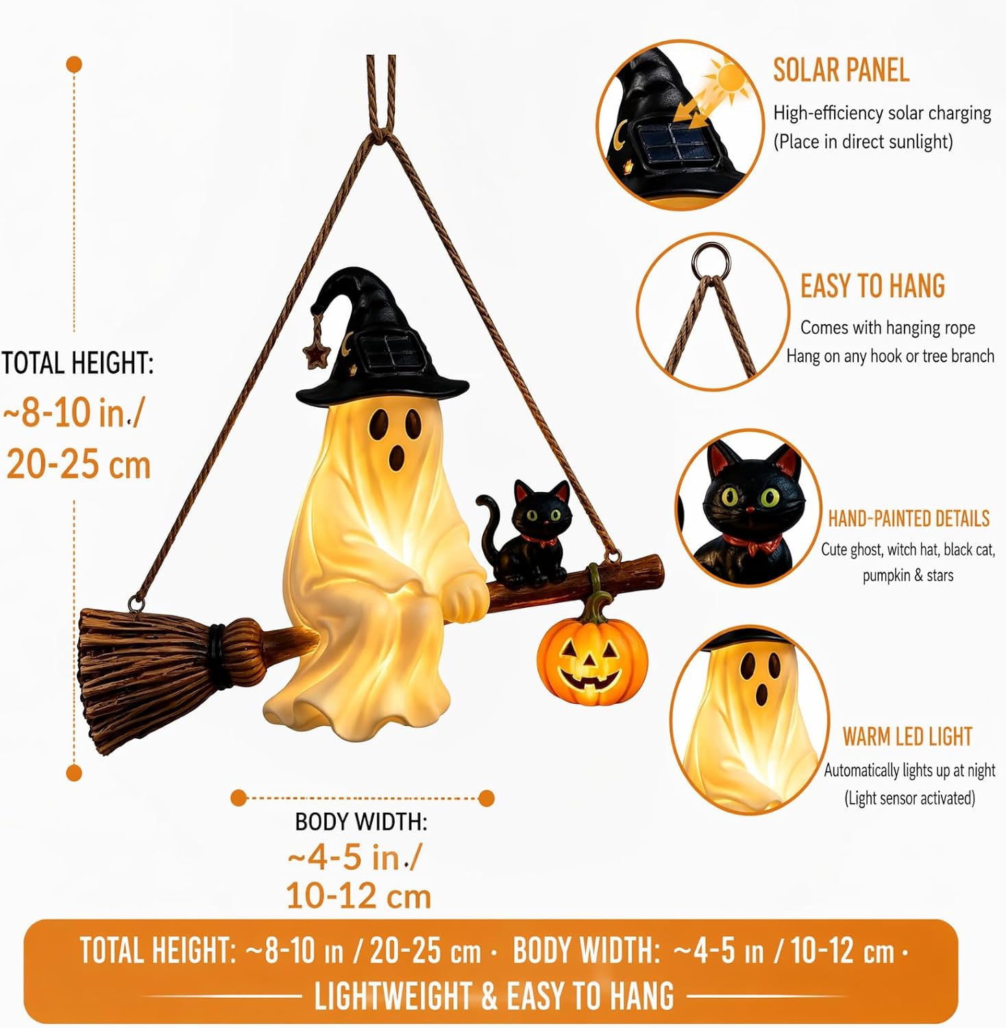 태양광으로 작동하는 유령 샹들리에, 할로윈 랜턴, 마녀 - Pumpkin Lantern Halloween 리뷰 및 가격