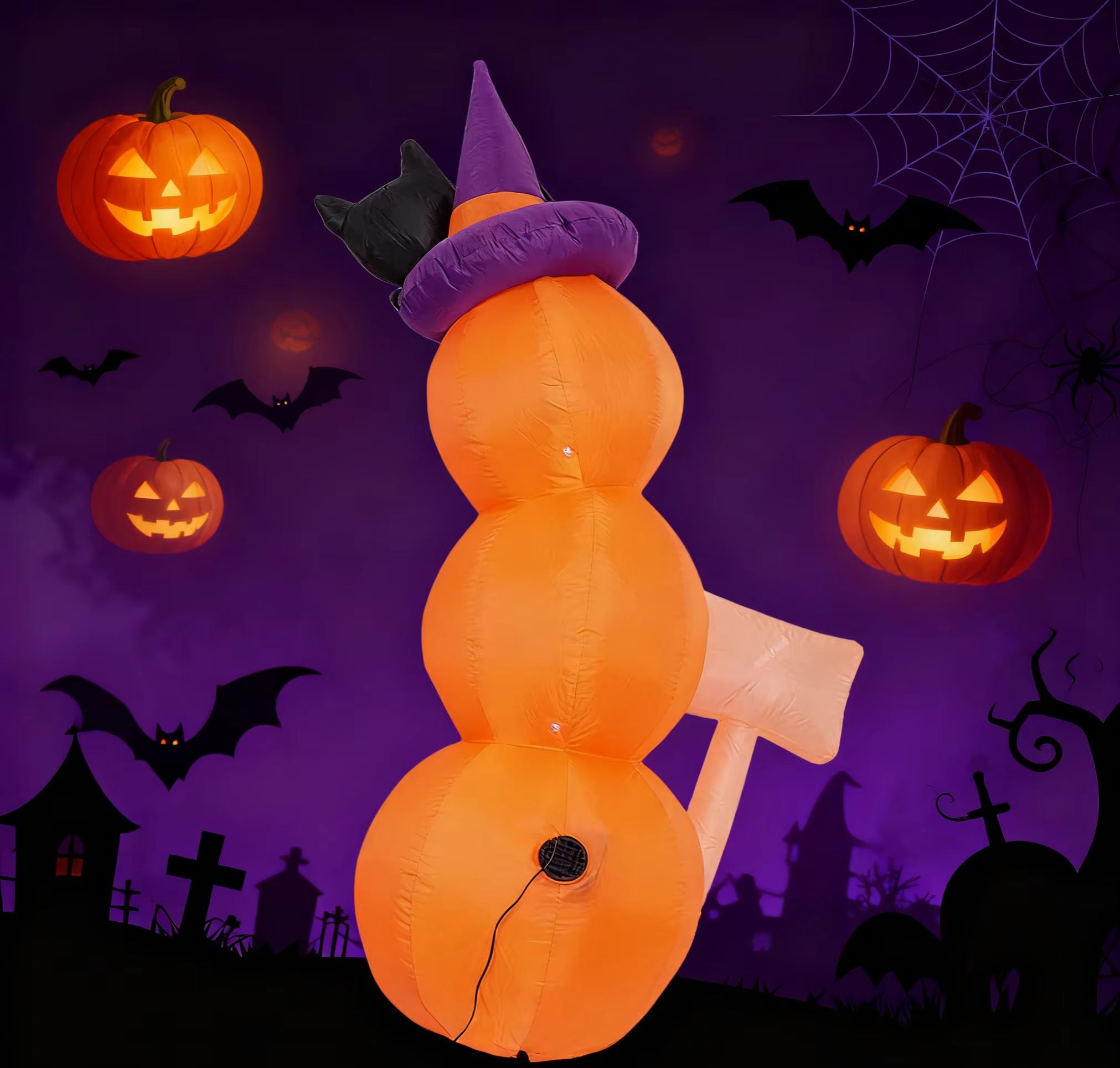 5.2피트/1.6미터 할로윈 풍선 호박 세트(마녀 모자 - Halloween Pumpkin Decor Led 리뷰 및 가격