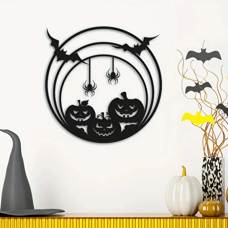 할로윈 금속 벽 장식, 호박, 박쥐, 거미줄 디자인,  - Spider Web Halloween Decoration 리뷰 및 가격