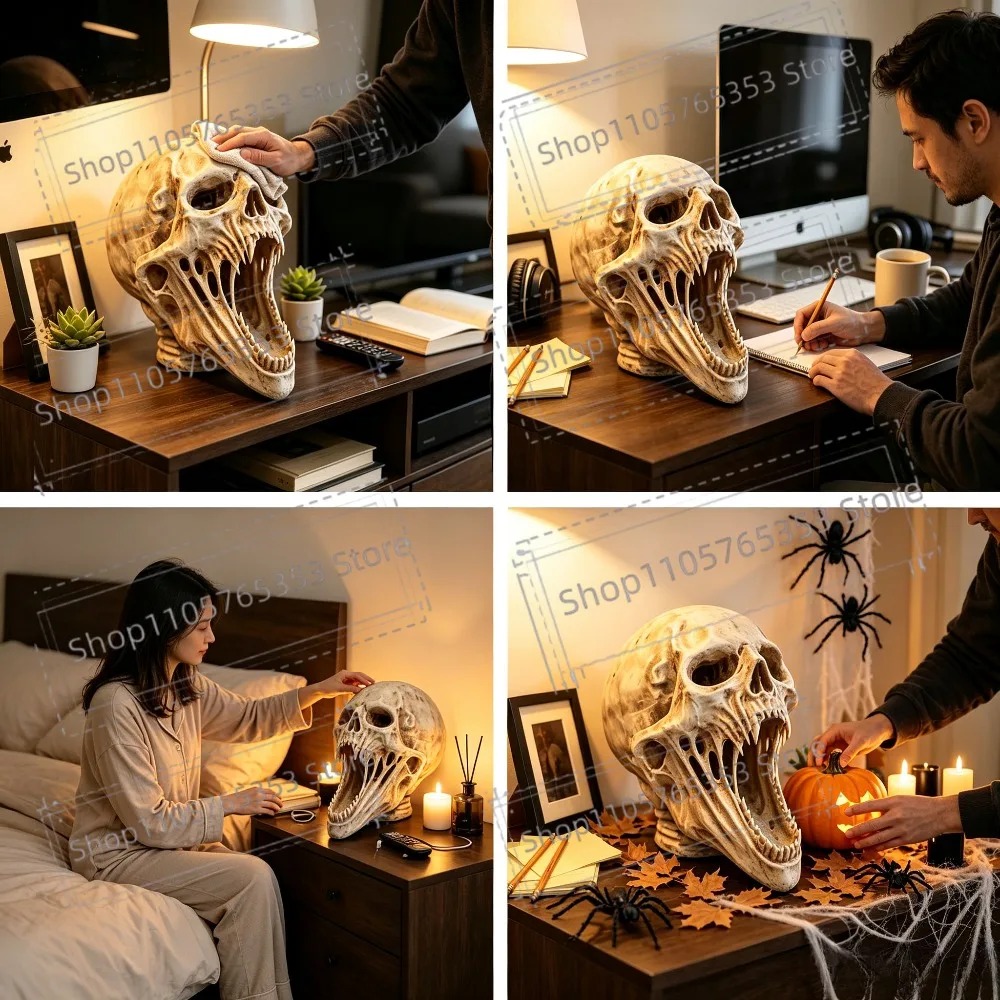 고딕 스타일의 비명을 지르는 해골 조각상, 공포스러운  - Halloween Skeleton Decoration 리뷰 및 가격