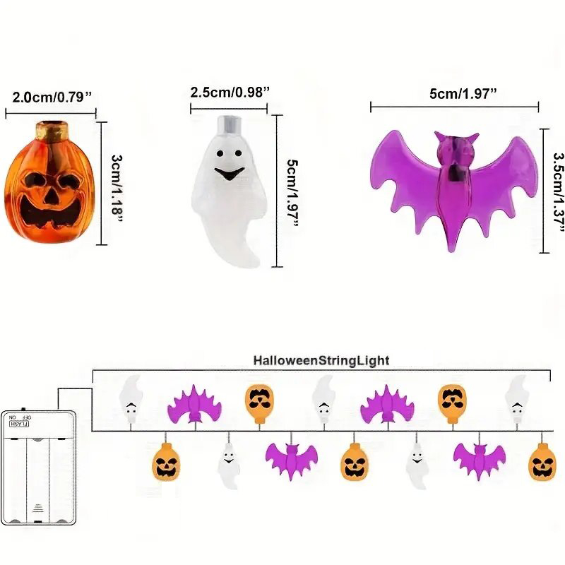 귀여운 호박 박쥐 유령 할로윈 LED 스트링 조명 59 - Halloween Led String Lights Orange 리뷰 및 가격