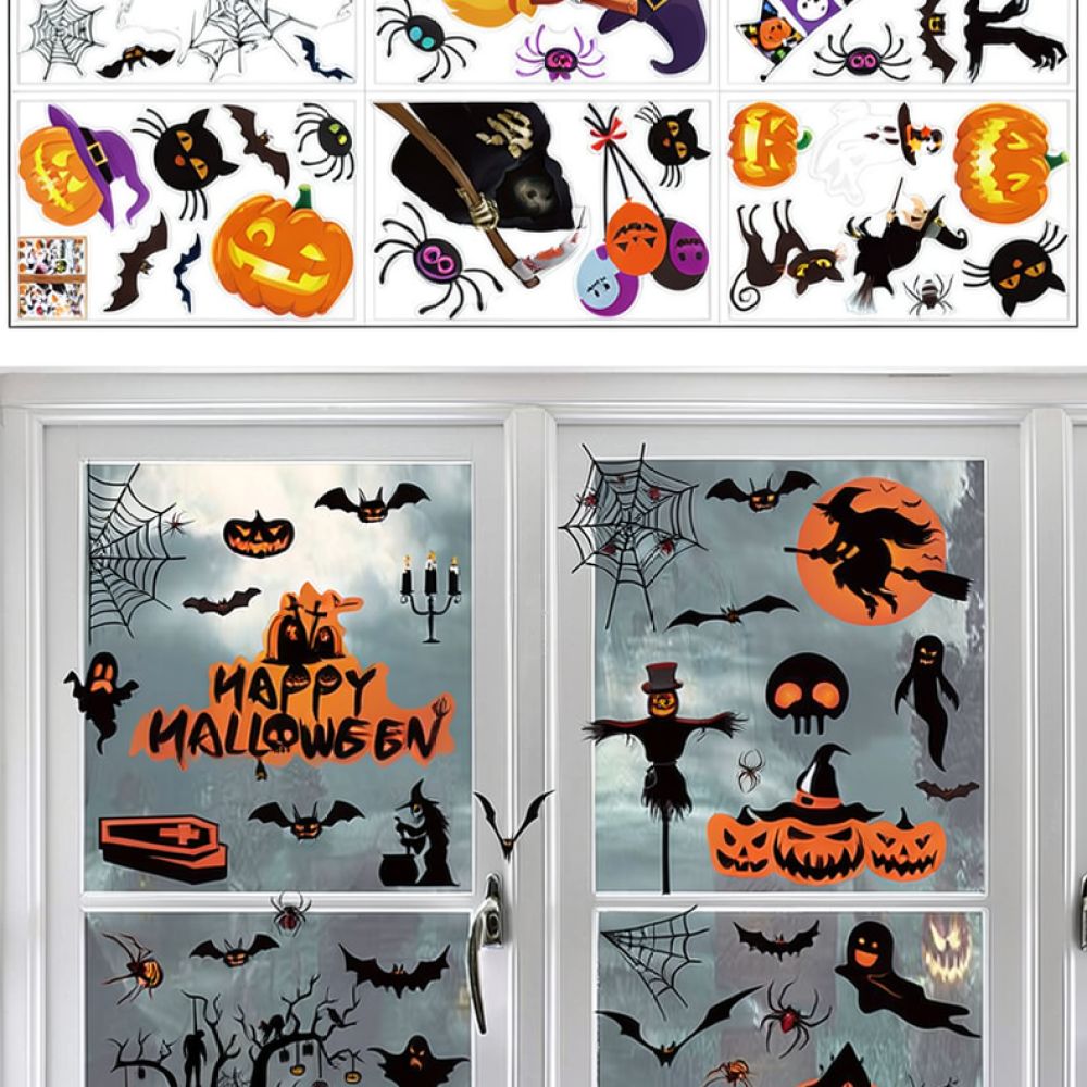 할로윈 벽 스티커, 정전기 방지 PVC 소재, 창문에  - Halloween Skeleton Decoration 리뷰 및 가격