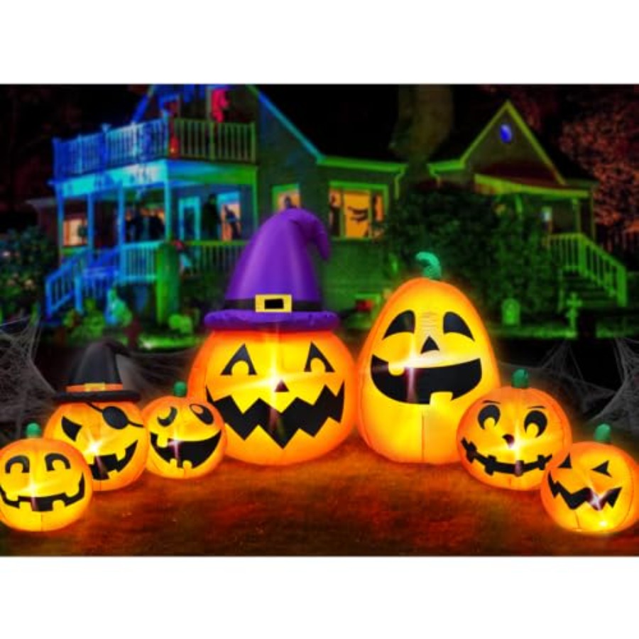 실외용 할로윈 장식용 풍선 호박, 높이 12피트, 주황 - Halloween Pumpkin Decor Led 리뷰 및 가격