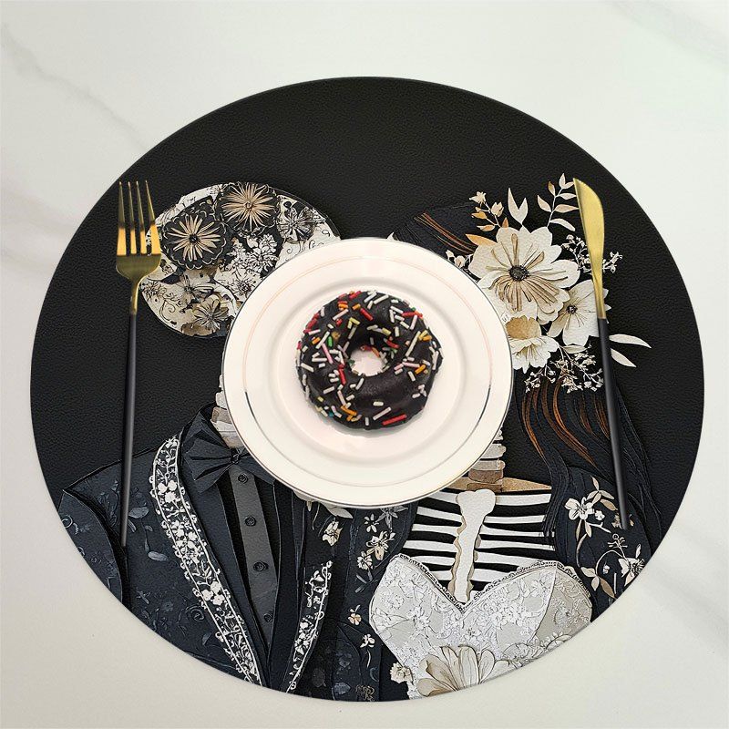 비카마 레트로 플라워 웨딩 스켈레톤 커플 식사 매트 단 - Halloween Skeleton Decoration 리뷰 및 가격
