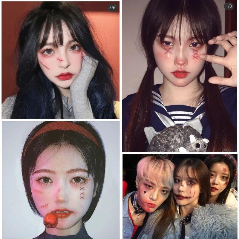 할로윈 테마의 30개입 문신 스티커 세트: 피 흘리는  - Spider Web Halloween Decoration 리뷰 및 가격