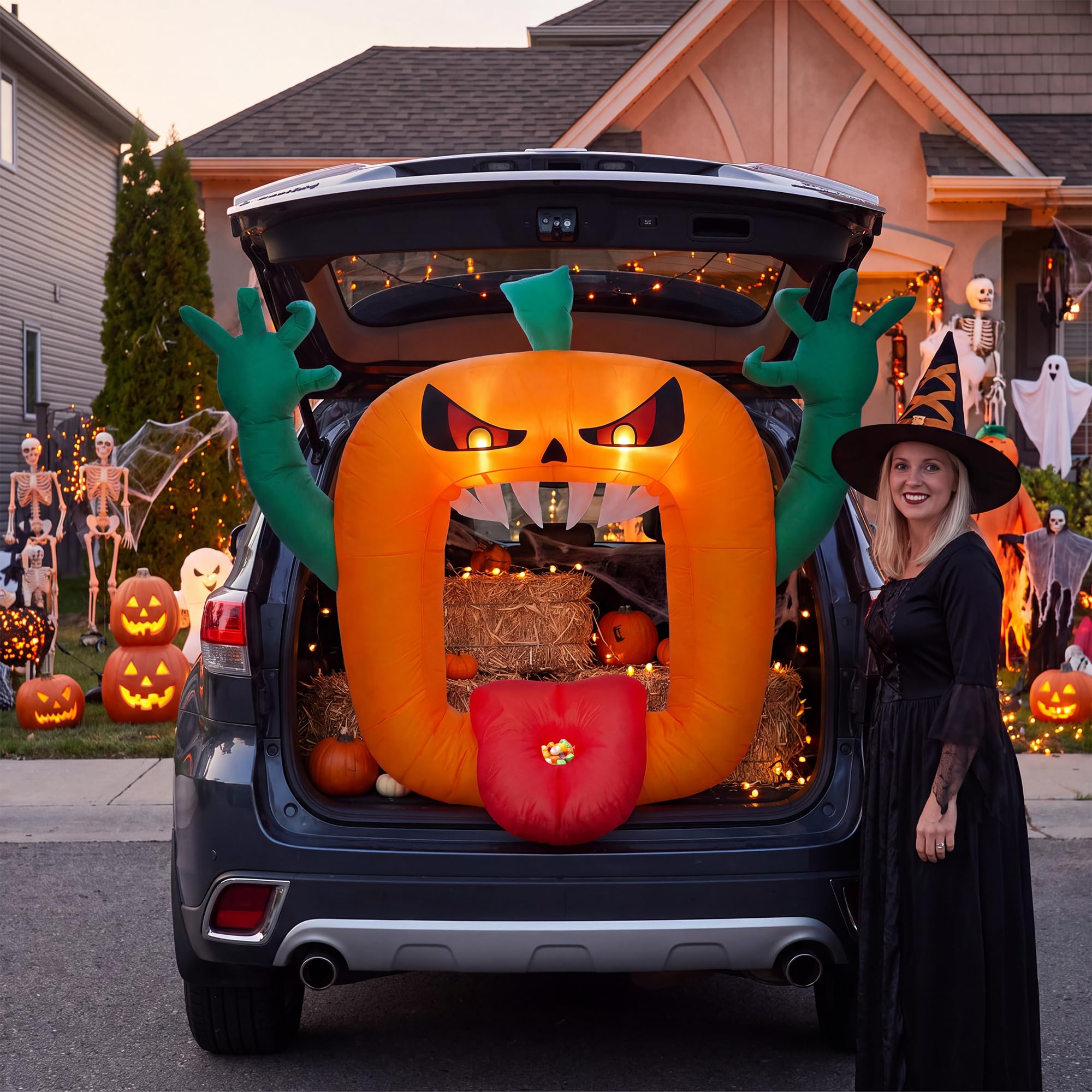 6피트 크기의 할로윈용 공기 주입식 무서운 호박 장식, - Halloween Pumpkin Decor Led 리뷰 및 가격