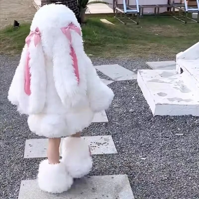 여자 사랑스러운 만화 플러시 토끼 코스프레 의상 카와이 - Halloween Costume Kids 리뷰 및 가격