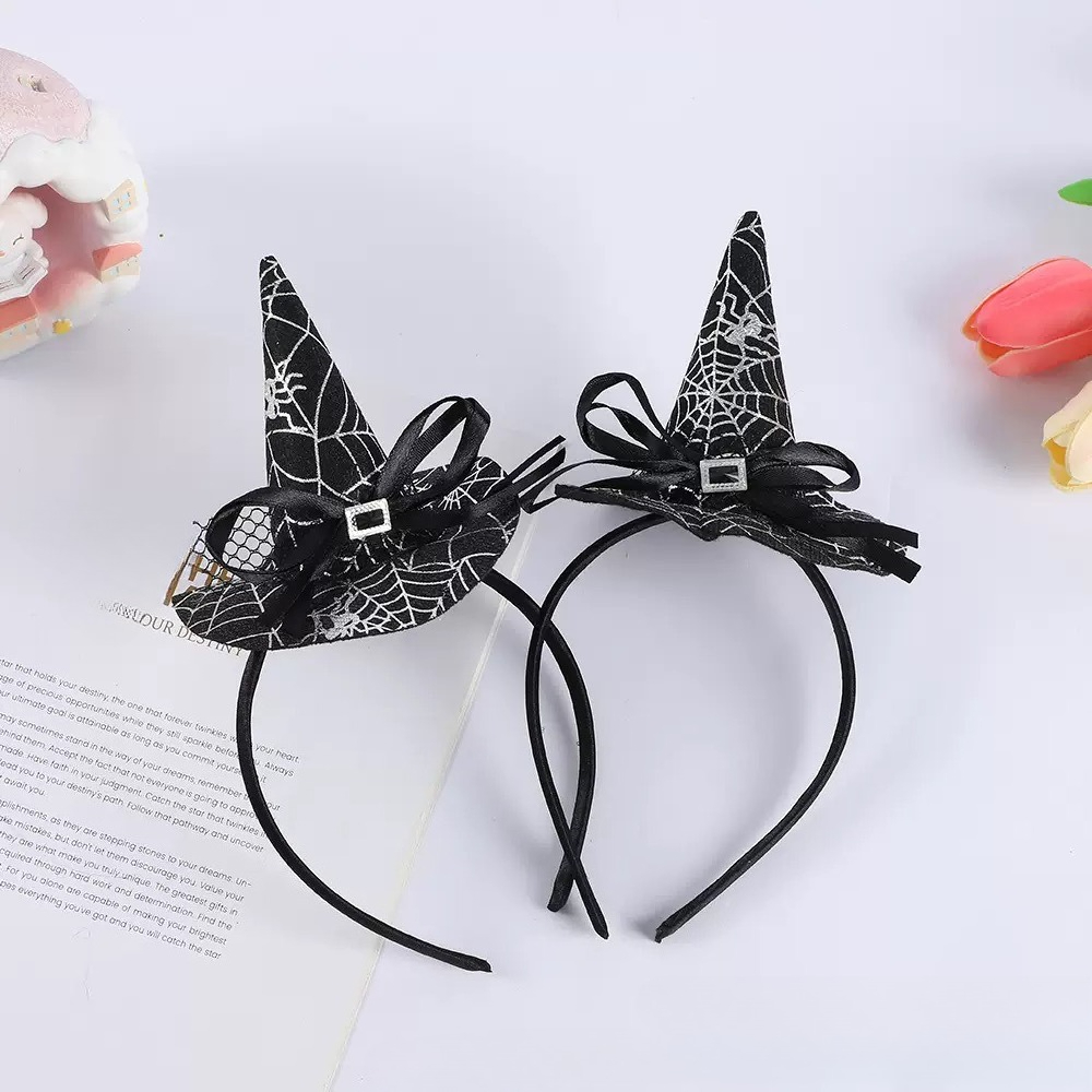 10pcs 스파이더 웹 머리띠 휴일 마녀 마술 탑 모자 - Spider Web Halloween Decoration 리뷰 및 가격