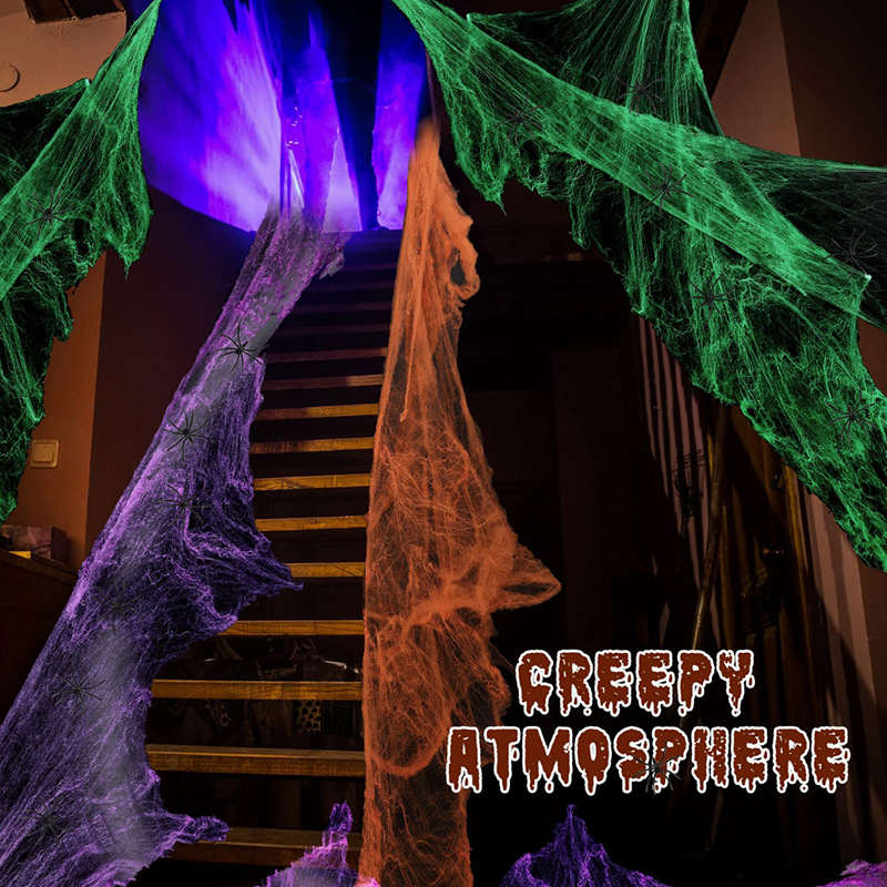 할로윈 장식용 흰색 거미줄, 인공 거미줄, 신축성 있는 - Spider Web Halloween Decoration 리뷰 및 가격
